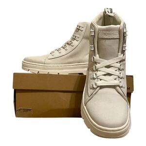 Dr. Martens Off-White Canvas Ankle Boots